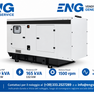 Noleggio gruppo elettrogeno 150 kVA