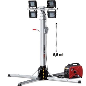 Noleggio Torre Faro Led 4x75W - Altezza 5.5 metri