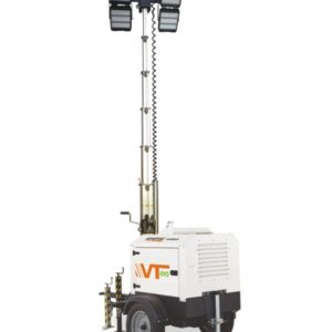 Torre faro a LED 4x320W con generatore e carrello - altezza 8 metri - sollevamento manuale - Pramac Generac VTevo Y L70 motore Yanmar 3000 giri al minuto