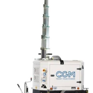 Torre faro a LED 4x320W con generatore e carrello - altezza 8.5 metri - sollevamento idraulico - CGM AD4-320L motore KOHLER KDW702 1.500 giri al minuto