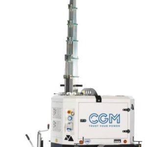 Torre faro a LED 6x160W con generatore e carrello stradale - Altezza 8.5 metri - Sollevamento idraulico - CGM AD6-160L - Motore KOHLER KDW702 1.500 giri al minuto