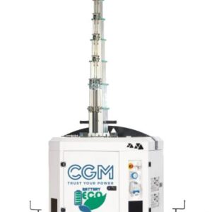 Torre faro a LED 4x160W con batterie e carrello - altezza 8.5 metri - sollevamento idraulico - CGM OKB4-160L